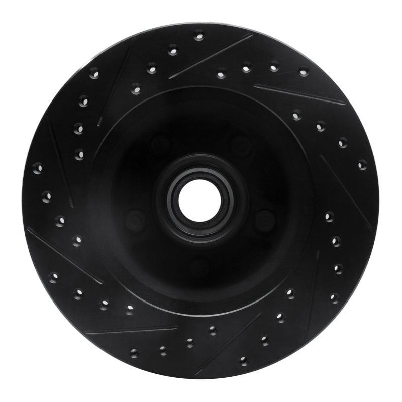 R1 Concepts R1 86-92 Jeep Cherokee Front Right Drilled & Slotted Black Brake Rotor