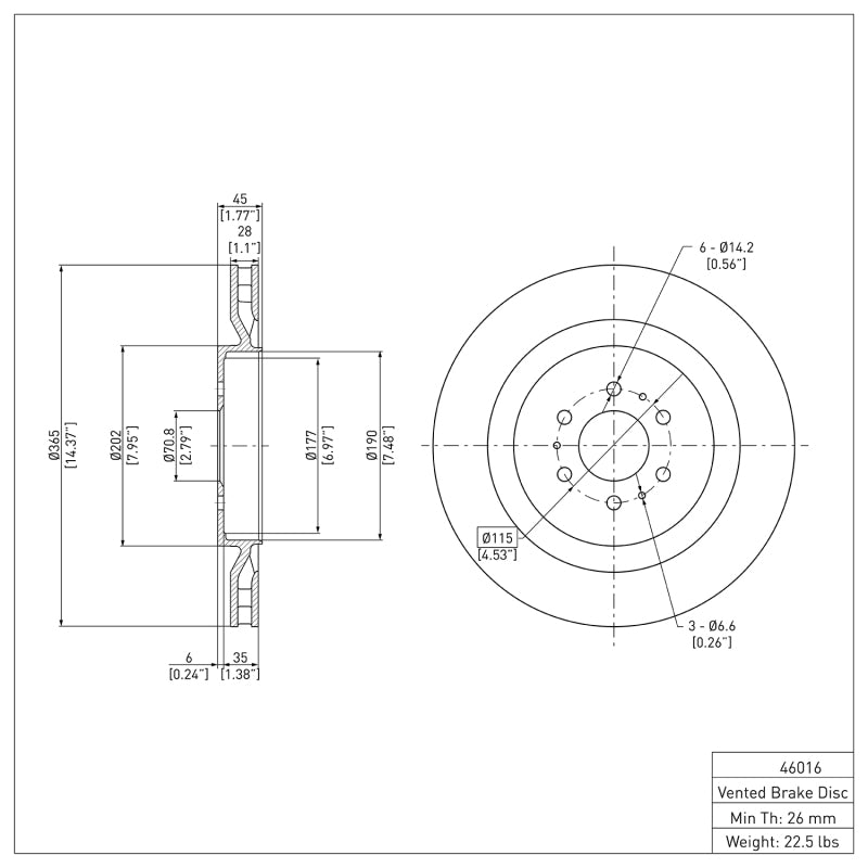 DFC 04-11 Cadillac CTS Rear Brake Rotor