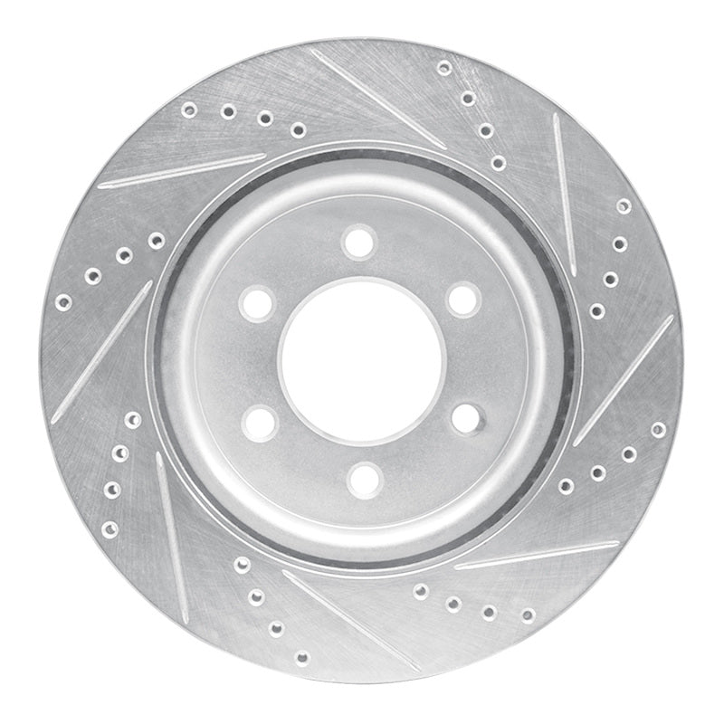 R1 Concepts R1 21-25 Ford F-150 4WD Front Left Drilled & Slotted Silver Brake Rotor