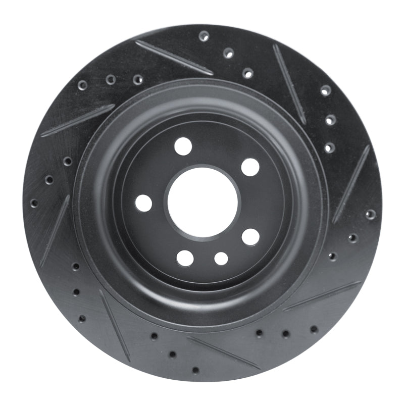 R1 Concepts R1 10-17 Volvo XC60 Rear Left Drilled & Slotted Black Brake Rotor