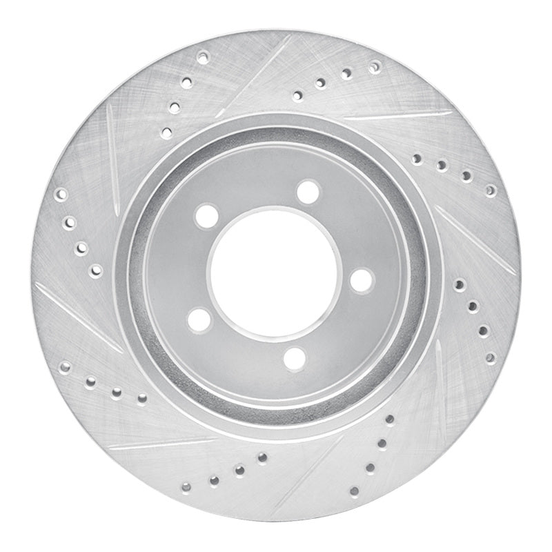 R1 Concepts R1 06-10 Ford Explorer Sport Trac Front Right Drilled & Slotted Silver Brake Rotor