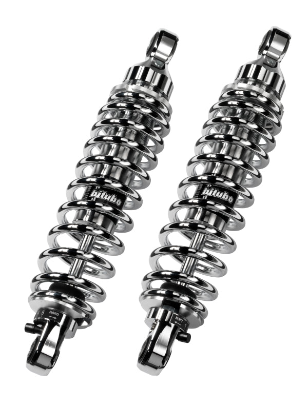 Bitubo Suspension Bitubo WME0 Twinshocks Adjustable: Spring Preload, Rebound, Length 321mm, Chrome Edition