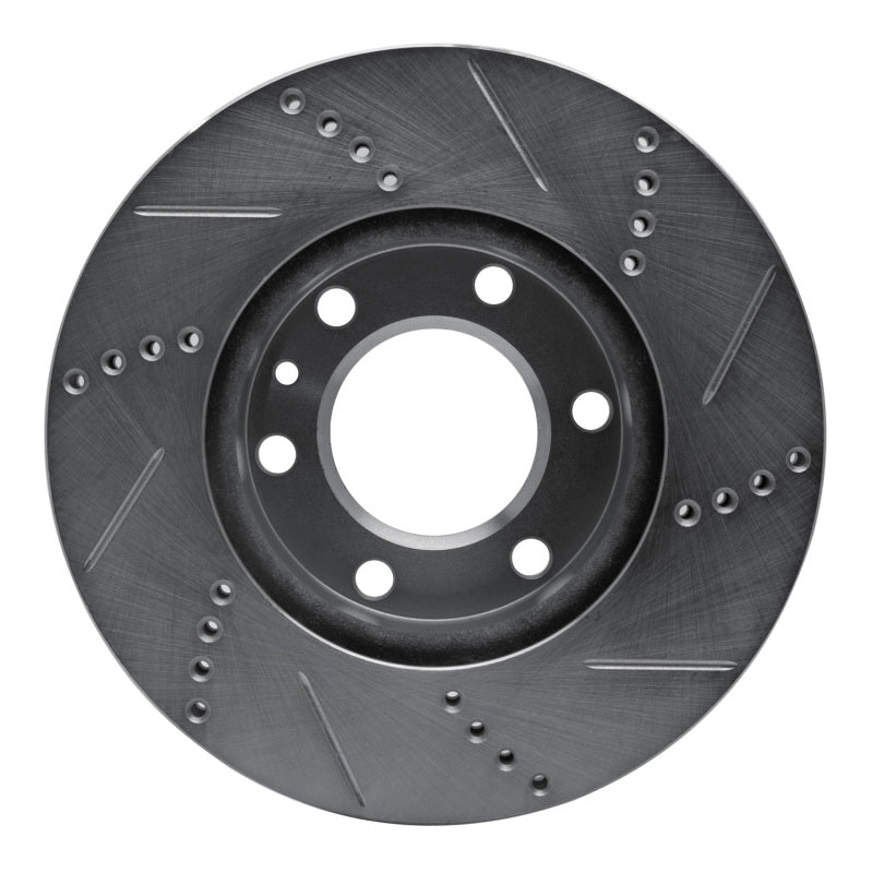 R1 Concepts R1 06-25 American Coach Patriot Front Left Drilled & Slotted Silver Brake Rotor