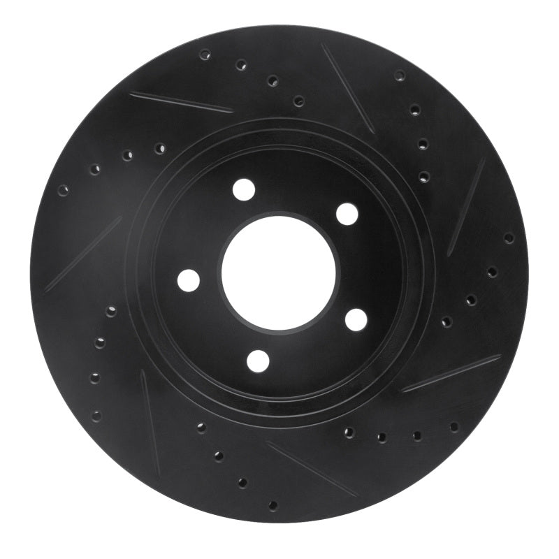 R1 Concepts R1 05-12 Ford Escape Front Left Drilled & Slotted Black Brake Rotor