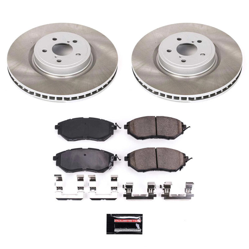 PowerStop Power Stop 10-14 Subaru Outback Front Semi-Coated Rotor Kit