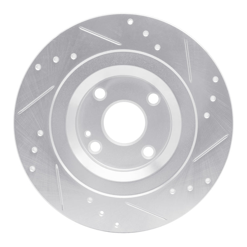 R1 Concepts R1 2016-2025 Fiat 124 Spider Rear Left Drilled & Slotted Silver Brake Rotor
