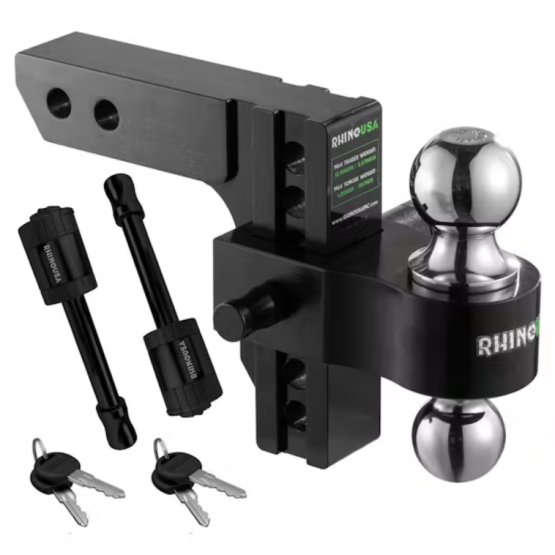Rhino USA 8In Heavy Duty Drop Hitch - 2.5In (Black)