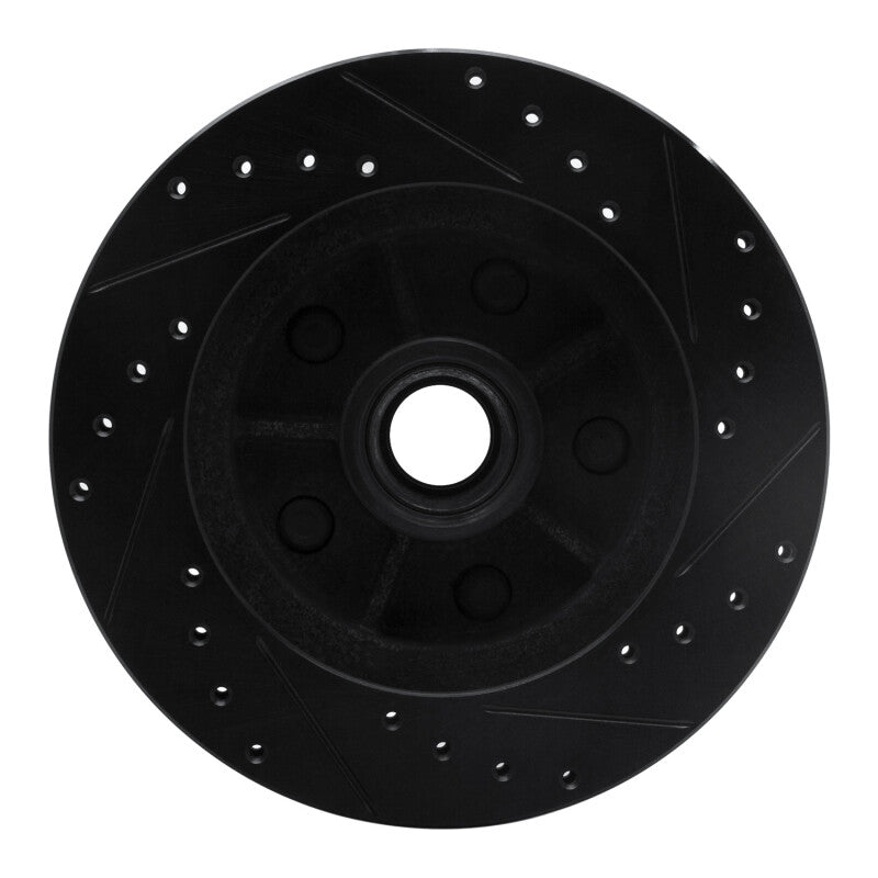 R1 Concepts R1 88-91 Chevrolet C1500 Front Left Drilled & Slotted Black Brake Rotor