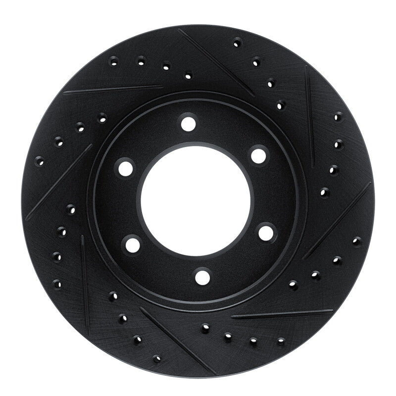 R1 Concepts R1 93-98 Toyota T100 Front Right Drilled & Slotted Black Brake Rotor