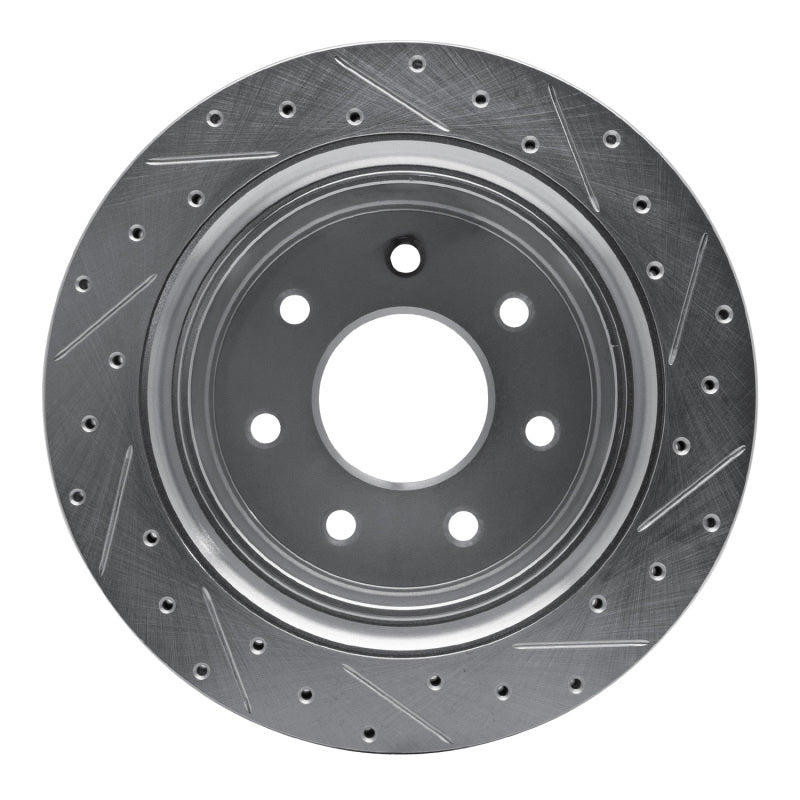 R1 Concepts R1 12-14 Ford F-150 4WD Rear Left Drilled & Slotted Silver Brake Rotor