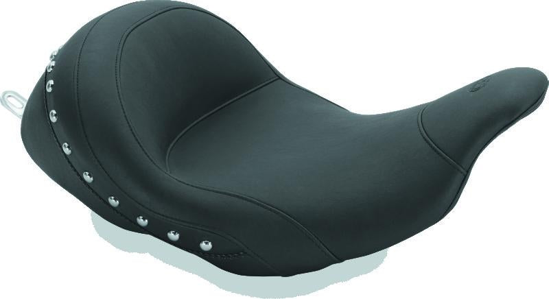 Mustang Motorcycle Mustang 08-21 Harley Electra Glide,Rd Glide,Rd King, Str Glide Lowdown Solo Seat w/Studs - Black