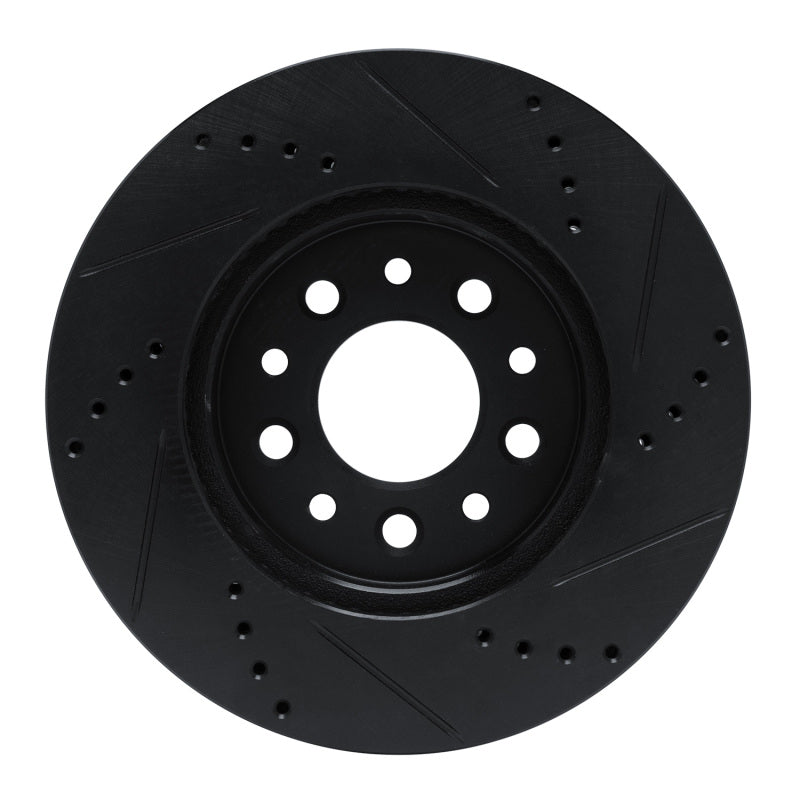 R1 Concepts R1 04-07 Ford Freestar Front Left Drilled & Slotted Black Brake Rotor