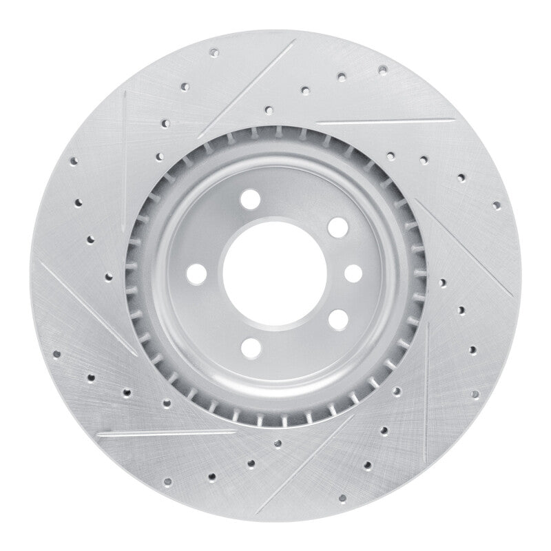 R1 Concepts R1 18-24 Land Rover Discovery Front Right Drilled & Slotted Silver Brake Rotor