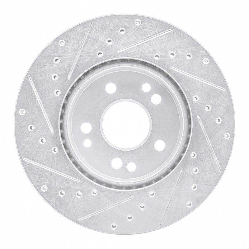 R1 Concepts R1 90-95 Mercedes-Benz 300CE Front Right Drilled & Slotted Silver Brake Rotor
