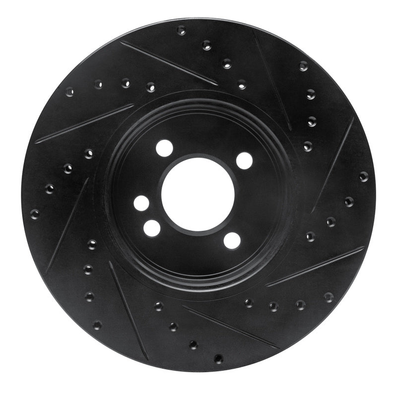 R1 Concepts R1 02-06 Mini Cooper (Excl Clubman) Front Left Drilled & Slotted Black Brake Rotor