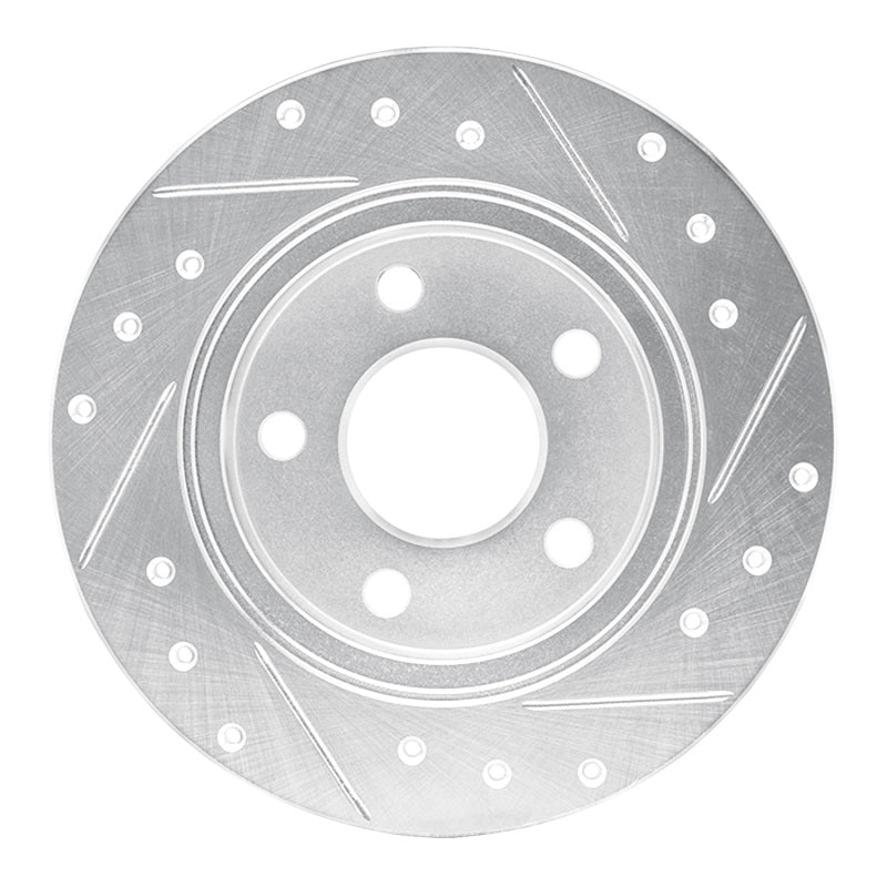 R1 Concepts R1 93-05 Ford Taurus SHO Rear Left Drilled & Slotted Silver Brake Rotor
