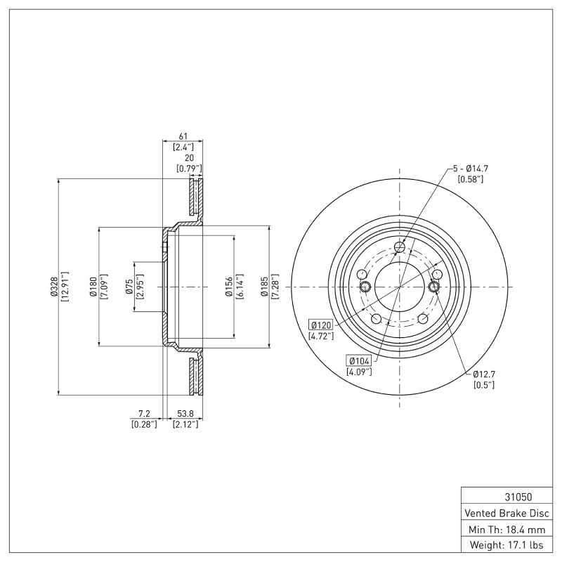 DFC 00-06 BMW M5 Rear Brake Rotor