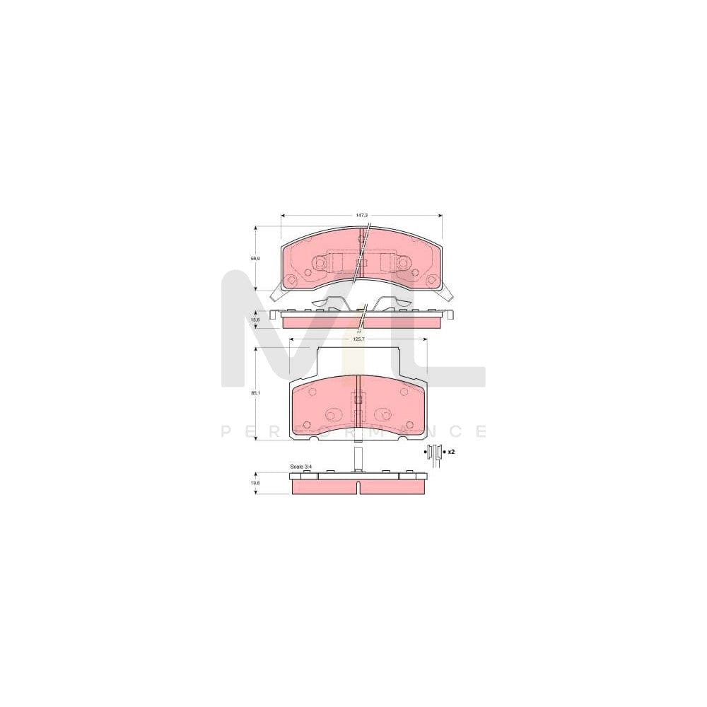TRW Gdb4066 Brake Pad Set For Incl. Wear Warning Contact | ML Performance Car Parts