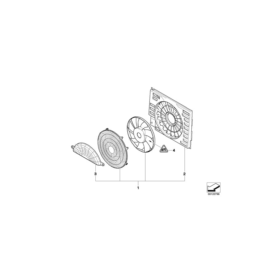 Genuine BMW 64546946373 E65 Compression Shroud With Fan (Inc. & 745d) | ML Performance US Car Parts