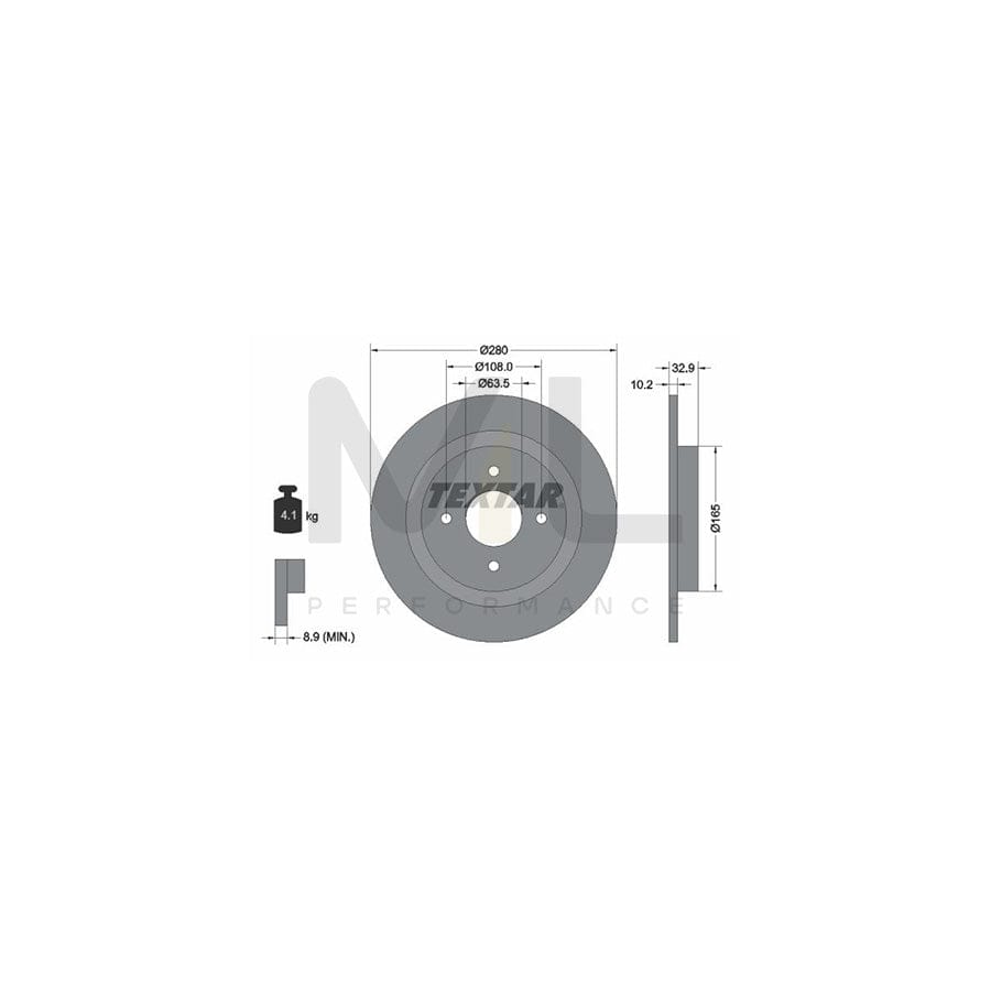 TEXTAR PRO 92172403 Brake Disc for FORD FOCUS Solid, Coated, without wheel hub, without wheel studs | ML Performance Car Parts