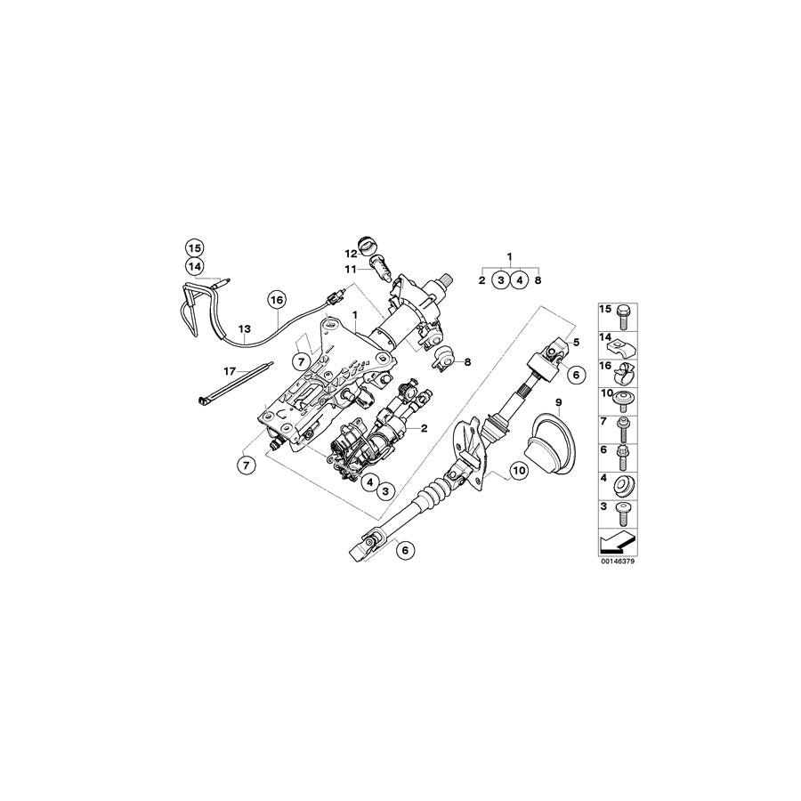 Genuine BMW 32306770718 E60 E61 Steering Column,Electr.Adjust. Interlock (Inc. 525xi & 530xi) | ML Performance US Car Parts
