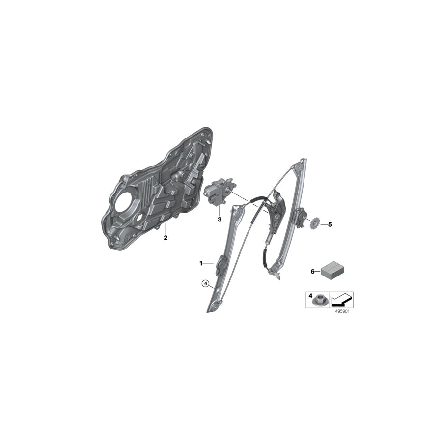 Genuine BMW 61359448931 G32 Drive For Window Lifter, Front Left (Inc. 630iX, 640dX & 640iX) | ML Performance US