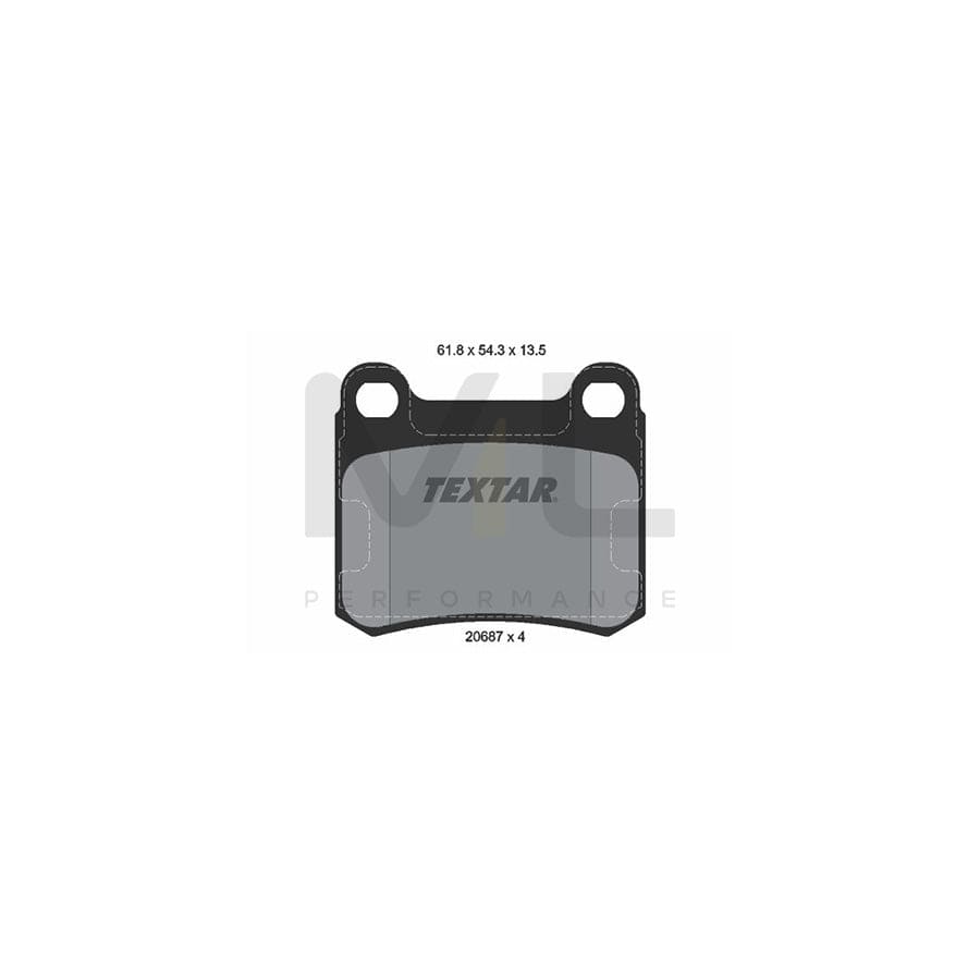TEXTAR 2068703 Brake pad set suitable for MERCEDES-BENZ 190 (W201) not prepared for wear indicator | ML Performance Car Parts