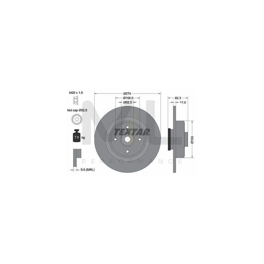 TEXTAR 92141400 Brake Disc Solid, with ABS sensor ring, with wheel bearing | ML Performance Car Parts