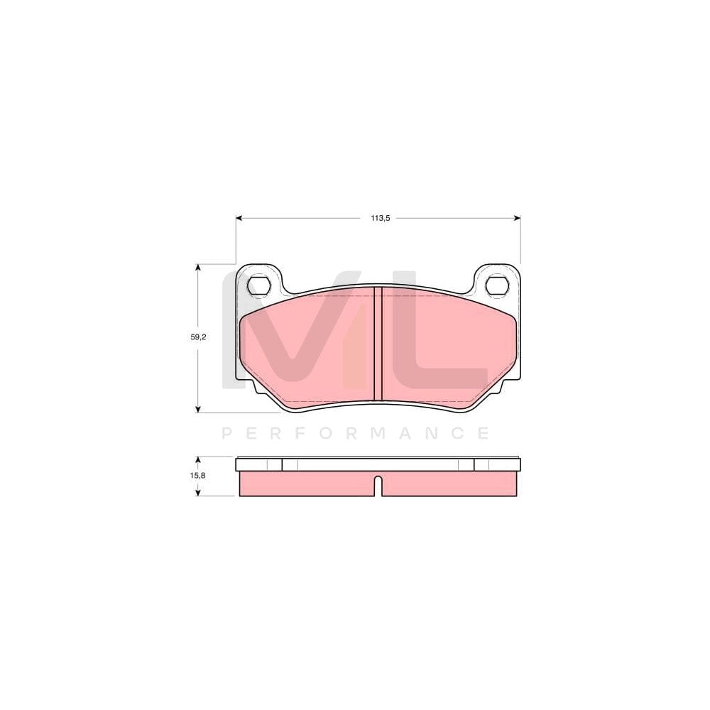 TRW Gdb1568 Brake Pad Set Not Prepared For Wear Indicator | ML Performance Car Parts