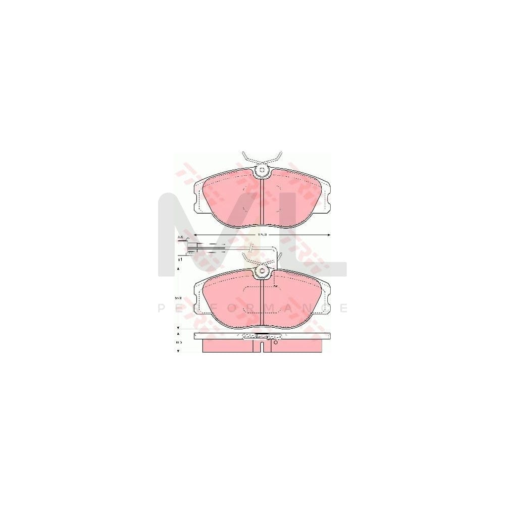 TRW Gdb1052 Brake Pad Set Incl. Wear Warning Contact, With Brake Caliper Screws, With Accessories | ML Performance Car Parts