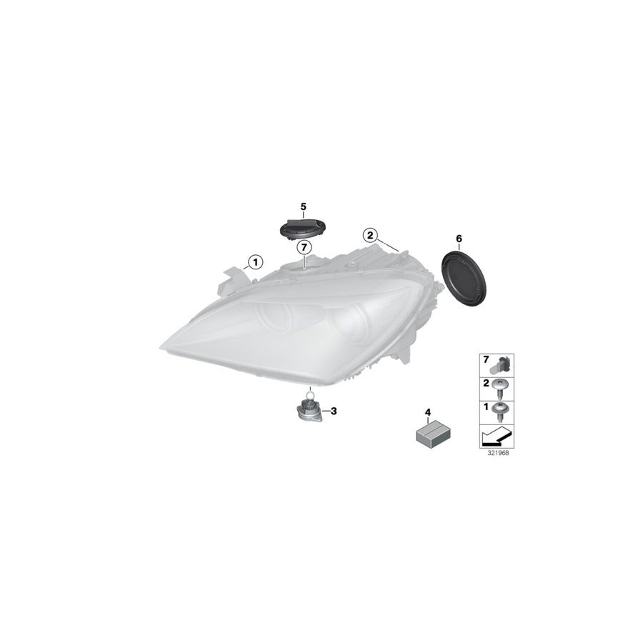Genuine BMW Mini 63127270076 F25 Lamp Cover Low Beam (Inc. Cooper S ALL4) | ML Performance UK Car Parts