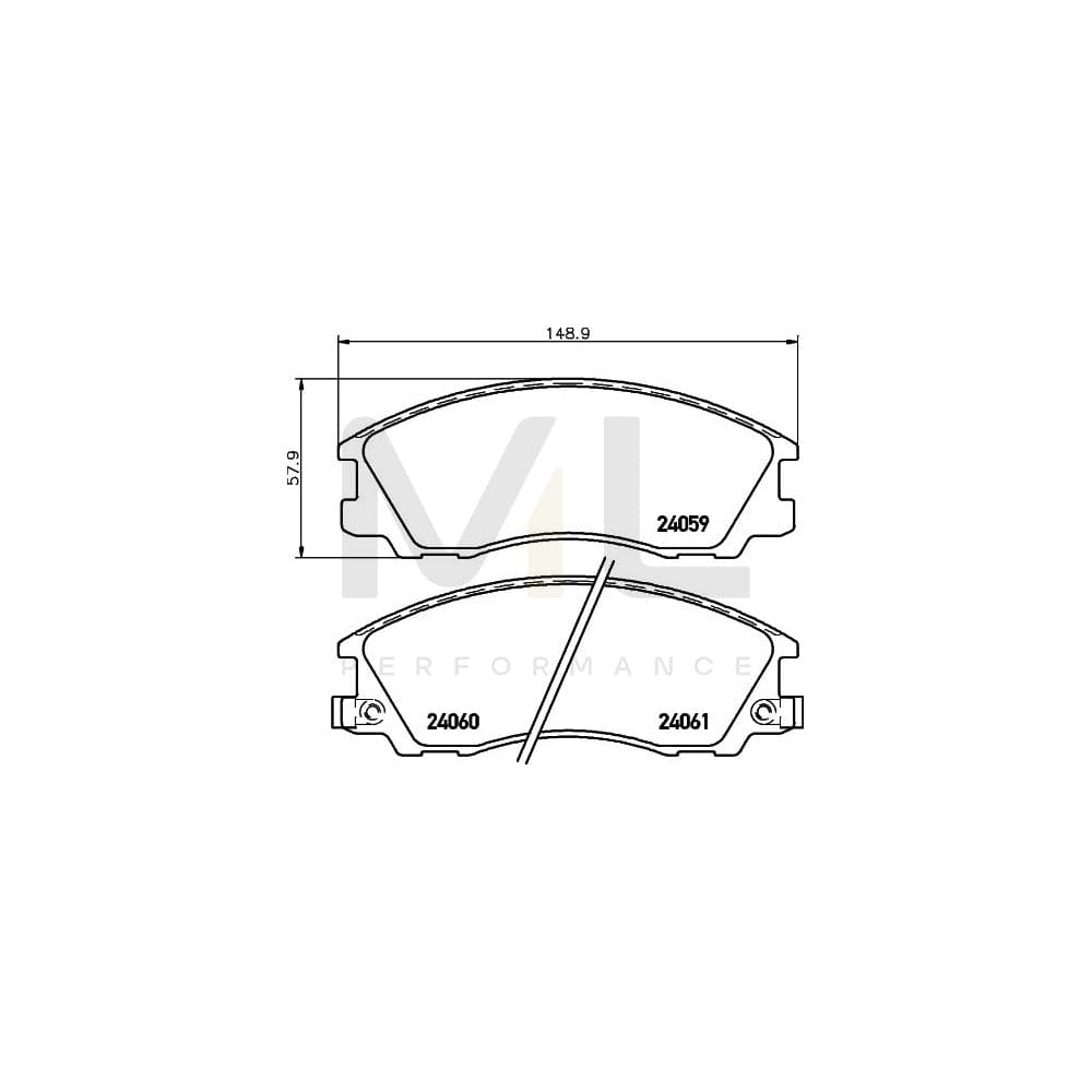 Hella 8DB 355 010-821 Brake Pad Set For Hyundai Terracan With Acoustic Wear Warning