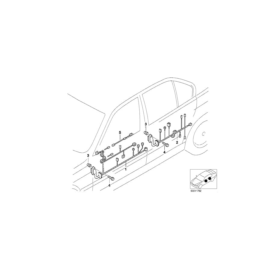 Genuine BMW 61126915869 E39 Wiring Rear (Inc. 520d, 530d & 520i) | ML Performance US Car Parts