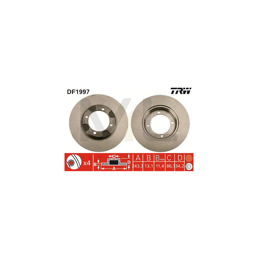 TRW DF1997 Brake Disc Solid | ML Performance Car Parts
