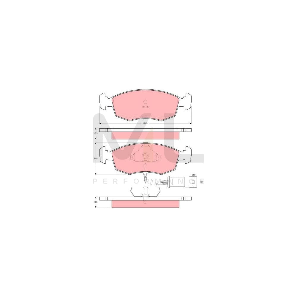 TRW Gdb301 Brake Pad Set Incl. Wear Warning Contact | ML Performance Car Parts