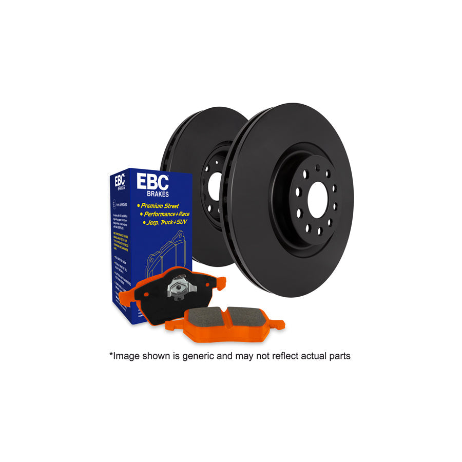 EBC PD05KR480 Audi A8 Orangestuff Rear Brake Pad & Plain Disc Kit - Girling/TRW Caliper 1 | ML Performance US Car Parts