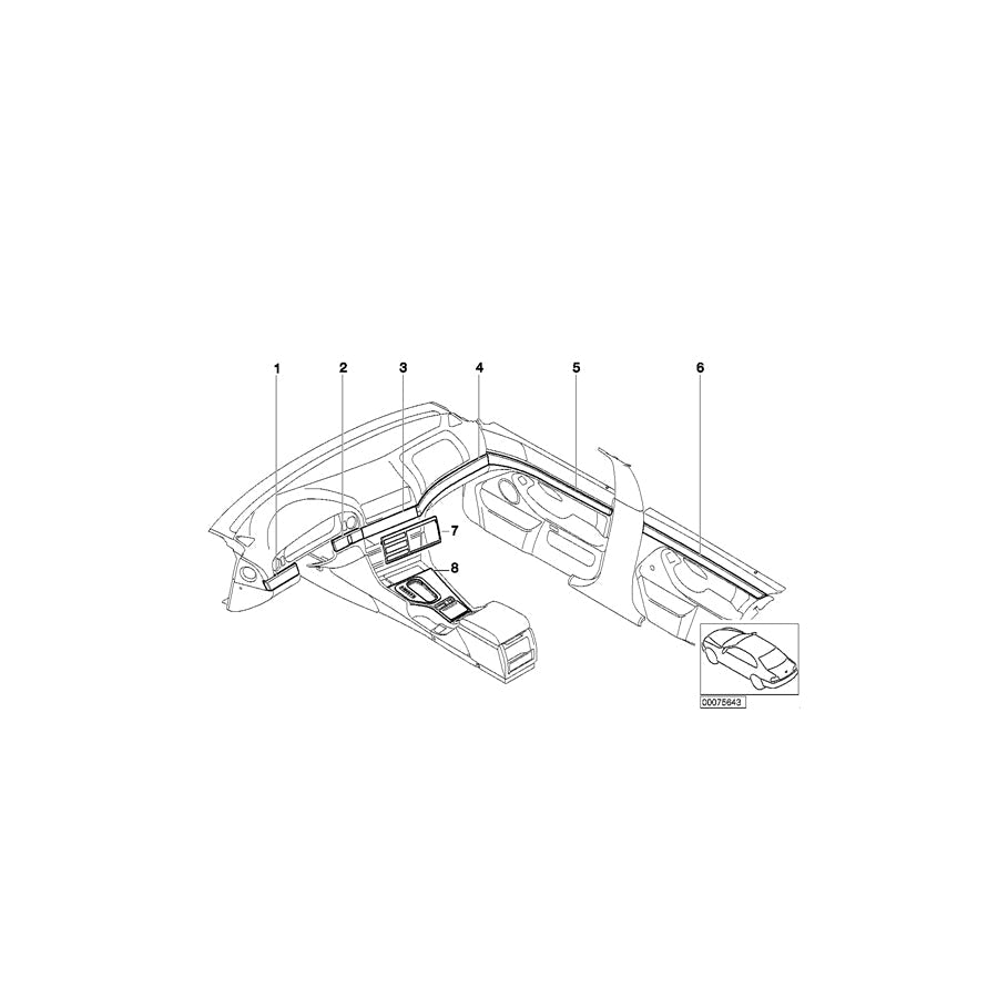 Genuine BMW 51452695588 E39 Right Finisher MATTCHROM (Inc. 530i, 525d & 528i) | ML Performance US Car Parts