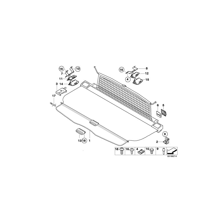 Genuine BMW 51477145844 E91 Cover F Roller Cover Support SCHWARZ (Inc. 320d ed, 330i & 330d) | ML Performance US Car Parts