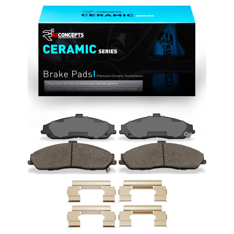 R1 Concepts R1 04-09 Cadillac XLR Front Ceramic Brake Pads & Hardware Kit