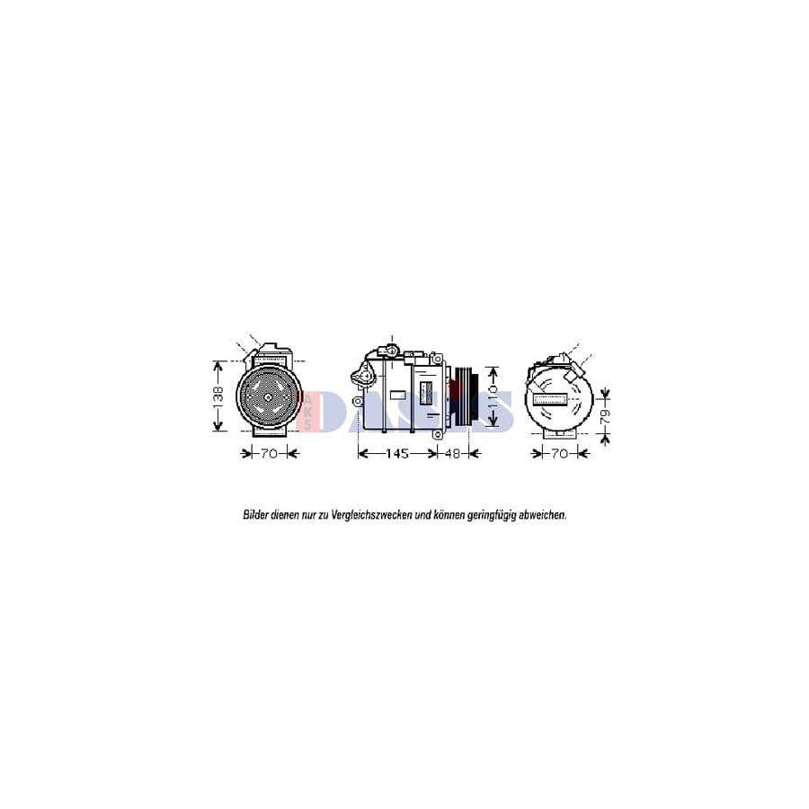 AKS Dasis 851811N Compressor, Air Conditioning for BMW 7 (E65, E66, E67)