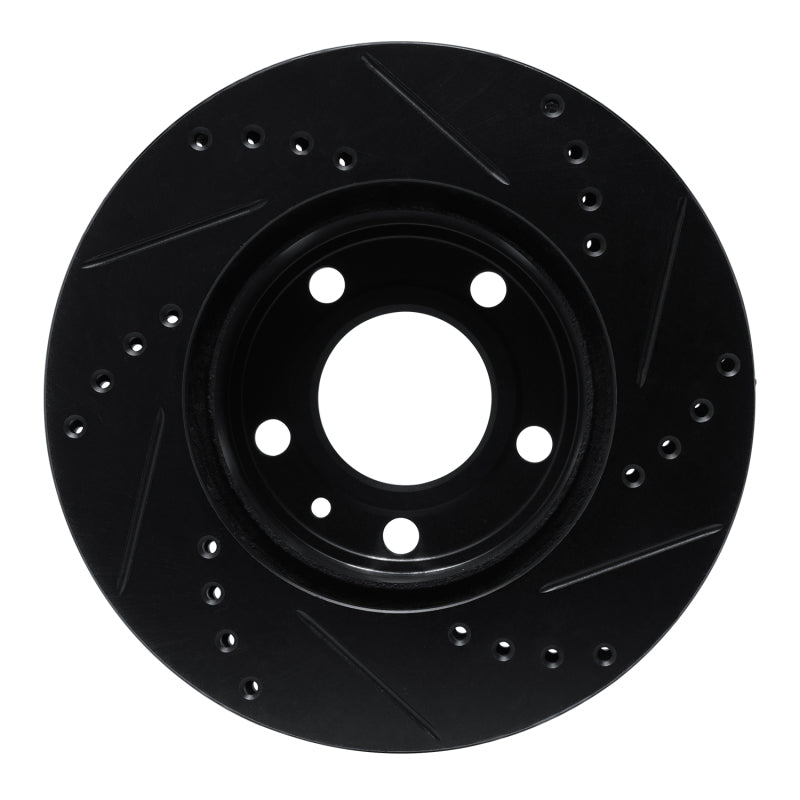 R1 Concepts R1 82-90 Volvo 760 Series Front Left Drilled & Slotted Black Brake Rotor