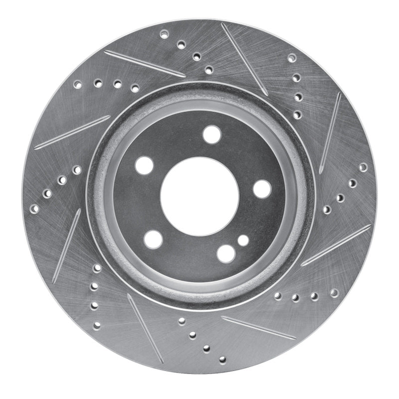 R1 Concepts R1 15-23 Mercedes-Benz C300 Sedan Rear Left Drilled & Slotted Silver Brake Rotor
