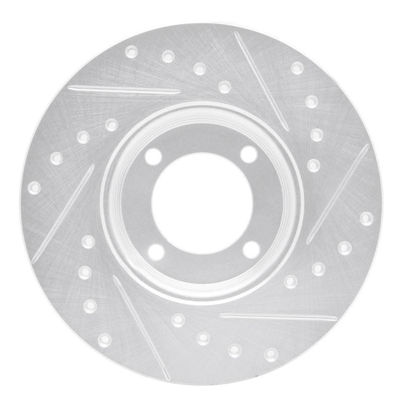 R1 Concepts R1 63-86 Ford Cortina Front Left Drilled & Slotted Silver Brake Rotor