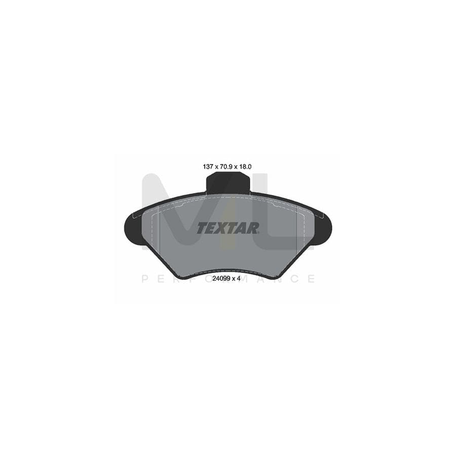 TEXTAR 2409901 Brake pad set not prepared for wear indicator | ML Performance Car Parts