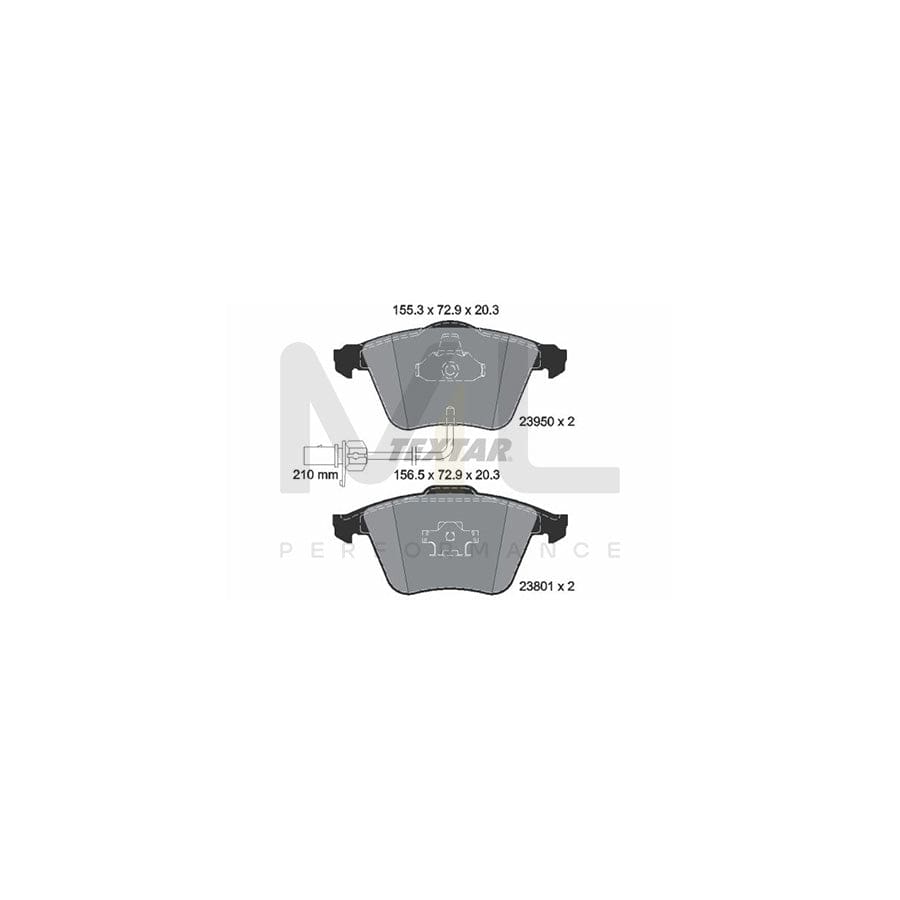 TEXTAR 2395001 Brake pad set with integrated wear warning contact | ML Performance Car Parts