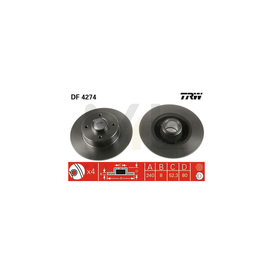 TRW DF4274 Brake Disc Solid | ML Performance Car Parts