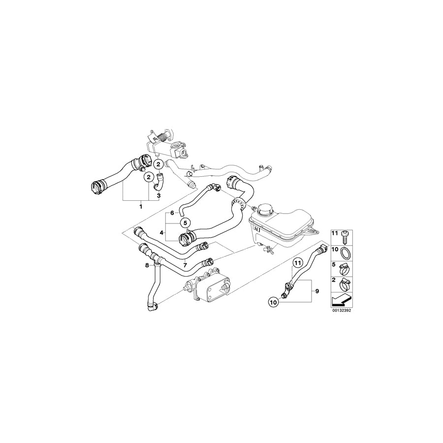 Genuine BMW 11533401058 E83 E83 Coolant Hose (Inc. X3 3.0d) | ML Performance US Car Parts