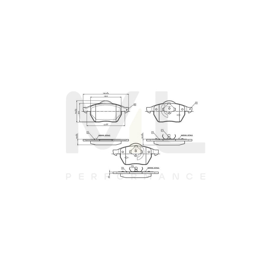 Bosch 0986Tb2212 Brake Pad Set Excl. Wear Warning Contact, With Accessories | ML Performance Car Parts