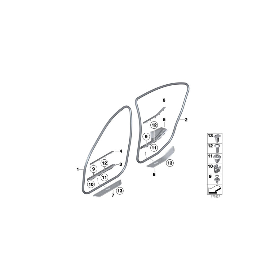 Genuine BMW 51477263606 F01 F04 Rear Right Entrance Cover ACTIVE HYBRID 7 (Inc. & Hybrid 7) | ML Performance US Car Parts