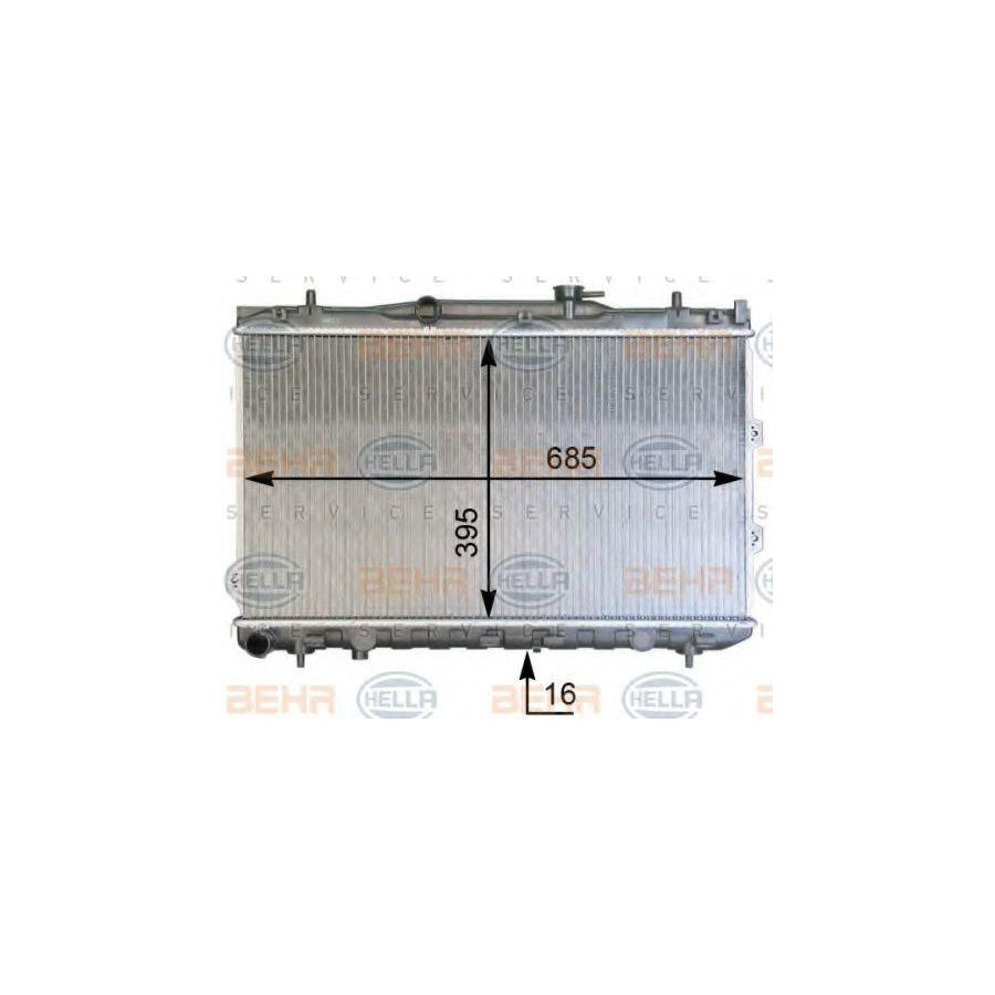 Hella 8MK 376 769-351 Engine Radiator For Kia Cerato Hatchback (LD)